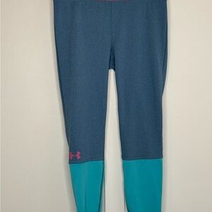 Under Armour youth XL leggings Blue Gray and Aqua